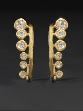 ALEXIS BITTAR Asterales Modernist Hoop Earrings Gold Clear JN11